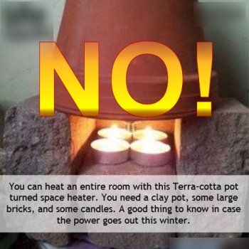 Tealight Space Heater - Ask Professor Puzzler Diy Candle Heater, Space Heater Diy, Terra Cotta Heater, Homemade Heater, Zombies Apocalypse, Living Cheap, Candle Heater, Camping Heater, Diy Heater