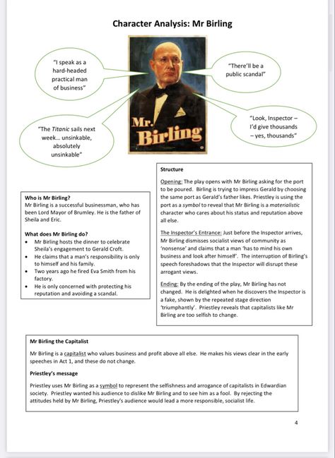 Mr Birling, An Inspector Calls Quotes, Mrs Birling, An Inspector Calls Revision, English Gcse Revision, An Inspector Calls, English Literature Notes, Inspector Calls, Gcse English Literature