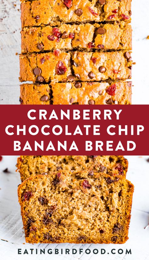 Low Calorie Indian Food, Cranberry Banana Bread, Souffle Recipes Easy, Fwtfl Recipes, Banana Bread With Chocolate Chips, Banana Bread With Chocolate, Blueberry Muffin Recipe Easy, Bread With Chocolate Chips, Healthier Baking