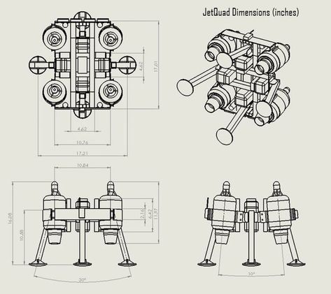 The JetQuad is a high-speed drone powered by four small jet-engines. Small Jet Engine, Mini Jet Engine, Jet Design, Micro Drone, Small Drones, Arc Reactor, Drone For Sale, Flying Vehicles, Drone Design