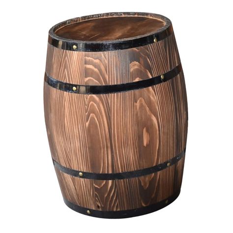 Wine Barrel Decor, Wine Barrel Crafts, Landscaping Decor, Bucket Planters, Barrel Decor, Barrel Bar, Beer Barrel, Wooden Planter, Barrel Planter