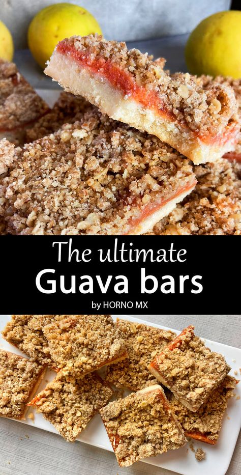 Recipes With Guava Fruit, Guava Bars Recipes, Guava Bars, Guava Desserts, Cuban Desserts, Guava Pastry, Guava And Cream Cheese, Guava Recipes, Boricua Recipes