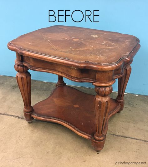 Refinished End Tables Diy, Stained Wood Furniture Ideas, Chalk Painted End Tables Ideas, Chalk Paint Antique Furniture, How To Paint End Tables, Refinishing End Tables Ideas, Painting Tables Ideas, Chalk Paint End Tables Diy, Painted Coffee Tables Ideas