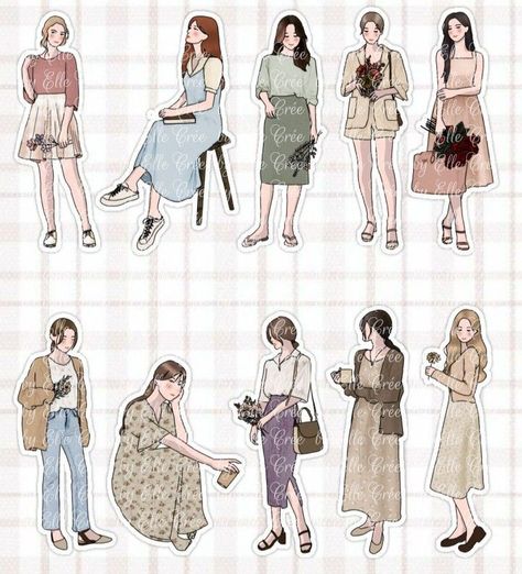 People Stickers Aesthetic, Journal People Stickers, Journal People Stickers Printable, Vintage People Stickers Printable, Journal Girl Stickers, People Stickers Printable, Girl Stickers For Journal, Vintage Girl Stickers, Outfit Stickers