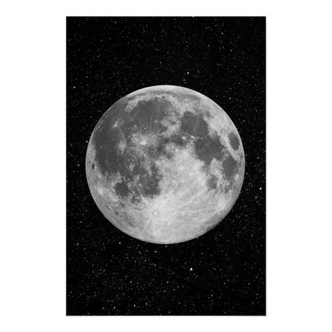 Full Moon art Poster  Zazzle Full Moon Art, Stars Poster, Moon Poster, Moon Pictures, Painting Quotes, Moon Painting, Popular Art, Aesthetic Painting, Moon Art