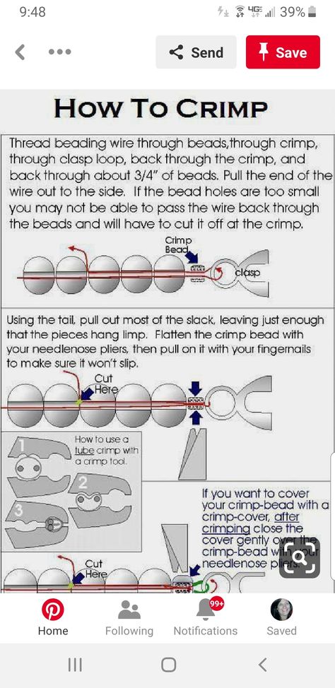 Jewelry Education Tips, Jewelry Making Ideas For Beginners, How To Use Crimp Beads Tutorials, Jewelry Findings Guide Wire, Crimp Jewelry How To Use, Beads Jewelry Making Tutorials, Jewelry Hacks, Bead Tips, Beads Craft Jewelry