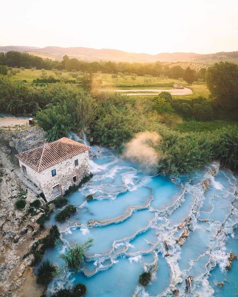 Nature auf Instagram: „Who wants to chill in these thermal springs? 😍 Swipe left to see the highlights from this wild @nature free hot spring waters in Saturnia…“ Saturnia Italy, Thermal Spring Water, Luxury Real Estate Agent, Landmarks Art, Train Photography, Thermal Spring, Visit Italy, Spring Water, Wild Nature