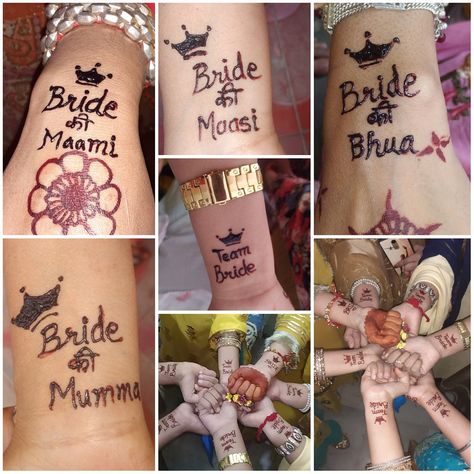 Henna ideas for team bride... Team Bride Mehendi Designs, Team Groom Mehndi Design, Bride Team Ideas, Team Groom Ideas, Team Bride Ideas, Mehandi Pose, Mehndi Poses, Team Groom, Henna Ideas