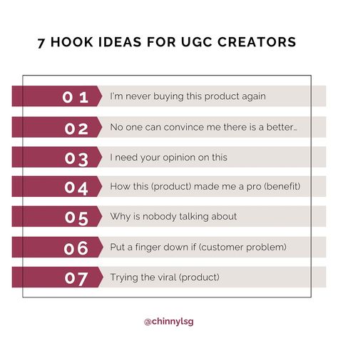 Ready to grab attention and keep it? 🎯 As a UGC creator, your first few seconds are crucial. A strong hook can make or break your content’s impact. Here are powerful hook ideas that’ll stop the scroll and get your audience hooked instantly! 💥 What’s your go-to hook? Share in the comments! #chinnylsg #fashion #reviews #home #beauty #trending #trendingreels #contentcreator #ugc #ugccreator #reelsinstagram#internetmarketing #explore #ugccommunity#ugcexample #ugccreators #ugccontent #ugcc... Content Hooks, Hook Ideas, Beauty Content, Ugc Content, Content Ideas, Need You, Content Creator, Internet Marketing, The Creator