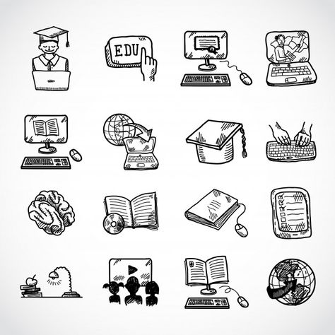 Online education icon sketch, doodle hand drawn style Vector | Free Download Sketch Notes Doodles, Education Icon, Vector Online, Online Degree, Sketch Notes, Vector Free Download, Online School, Online Education, Research Paper