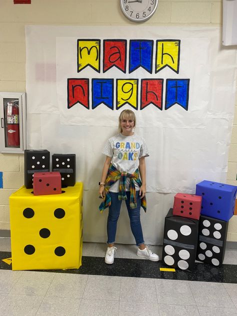 Math Night Photo Booth Math Event Ideas, School Math Night Ideas, Math Photo Booth, Literacy Night Photo Booth, Game Night Photo Booth, Math Night Decorations, Math Night Themes, Math Night Ideas, Math Night Games