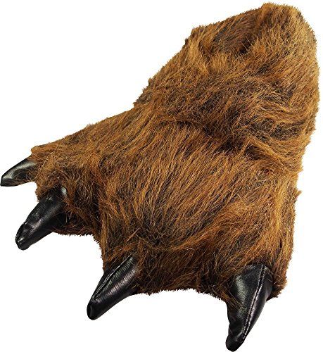 These would actually be a really nice addition to his Halloween Tibbers costume, they match the color well I think, he would not expect this, size L Bear Claw Slippers, Claw Slippers, Pie Grande, Paw Slippers, Black Claws, Bear Halloween, Cotton House, Animal Slippers, Bear Claw