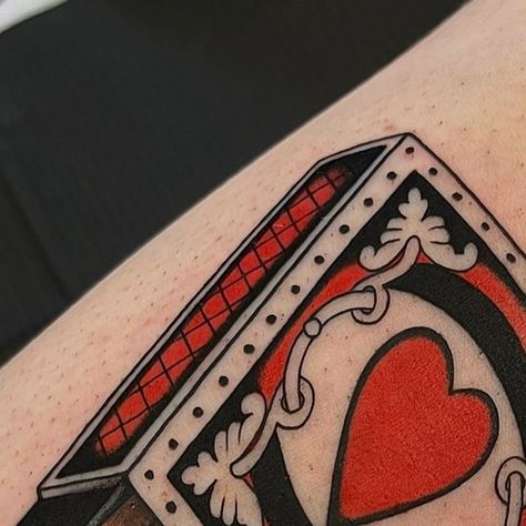 ✺ Donna Gomez ✺ on Instagram: "A matchbox for Shawna 🪄 My May & June booking newsletter goes out this coming Monday - sign up with the 🔗 in my bio to get some new ink before summer rolls around 🌞 Thanks for looking!  ✁ #traditionaltattoo #matchboxtattoo #firetattoo #portlandtattoo #oregontattoo #pnw #matchtattoo #oldschooltattoo #boldtattoo #femaletattooartist #ladytattooers #lovetattoo #portland #seattletattoo #westcoasttattoo #vancouvertattoo #beavertontattoo #eugenetattoo #gothictattoo #spookytattoo" Match Tattoo Fire Traditional, Traditional Matchbox Tattoo, Traditional Match Box Tattoo, Matchbox 20 Tattoo, Match Box Tattoo, Matchbox Tattoo, Matchbox Shadow, West Coast Tattoo, Oregon Tattoo