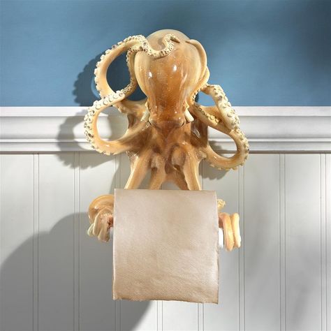 Free 2-day shipping. Buy Design Toscano Tentacles Bathroom Toilet Paper Holder at Walmart.com Bathroom Toilet Paper Holder, Octopus Bathroom, Octopus Decor, Bathroom Toilet Paper, Wall Mount Toilet, Bathroom Toilet Paper Holders, Nautical Bathrooms, Beach Bathroom, Toilet Tissue