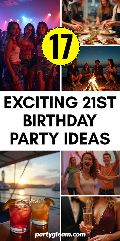 Get ready to celebrate that milestone 21st birthday with some truly exciting ideas! From glamorous parties to intimate bonfires, your options are endless. Dive into thrilling If you’re looking for a nightlife adventure, nightclub-hopping will let you experience all the local spots. Dinner out on a rooftop with friends or a fun boat ride adds to the celebration. Want to try something unique? Consider a group cooking class or a dance class where everyone can have a blast while learning something new. No matter what you choose, make memories that will last a lifetime with these fabulous ideas. 21st Birthday Things To Do, 21st Birthday Celebration Ideas, 21st Party Themes, 21st Birthday Party Ideas, 21st Birthday Party Themes, Fall Birthday Cakes, 21st Birthday Themes, Cooking For A Group, Learning Something New