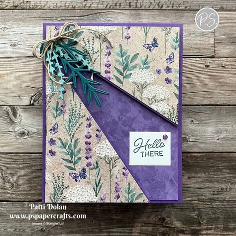 Pretty Split Front Cards — P.S. Paper Crafts Earthen Elegance, Lavender Stamp, Painted Lavender, Handmade Greeting Card Designs, Designer Paper Cards, 2024 Family, Dsp Cards, Fancy Fold Card Tutorials, Pumpkin Cards