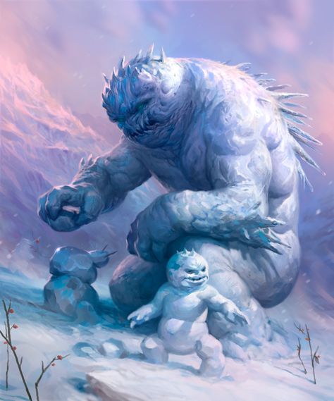 Portfolio by Jakub Kasper at Coroflot.com Frost Monster, Snow Golem, Ice Kingdom, Rpg Monsters, Winter Court, Ice Monster, Snow Monster, Fantasy Wizard, Iron Mountain