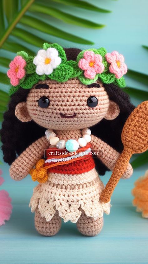 Moana Moana Crochet Pattern, Crochet Moana Doll Pattern Free, Disney Characters Crochet, Moana Crochet Pattern Free, Easy Disney Crochet Patterns Free, Crochet Disney Characters Free Pattern, Free Disney Crochet Patterns, Crochet Disney Patterns, Disney Amigurumi Free Pattern