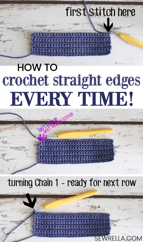 Crochet Straight Edges, Making A Blanket, Crochet Hack, Beginner Crochet Tutorial, Crochet Tips, Beginner Crochet Projects, Crochet Lessons, Crochet Stitches For Beginners, Tutorial Crochet