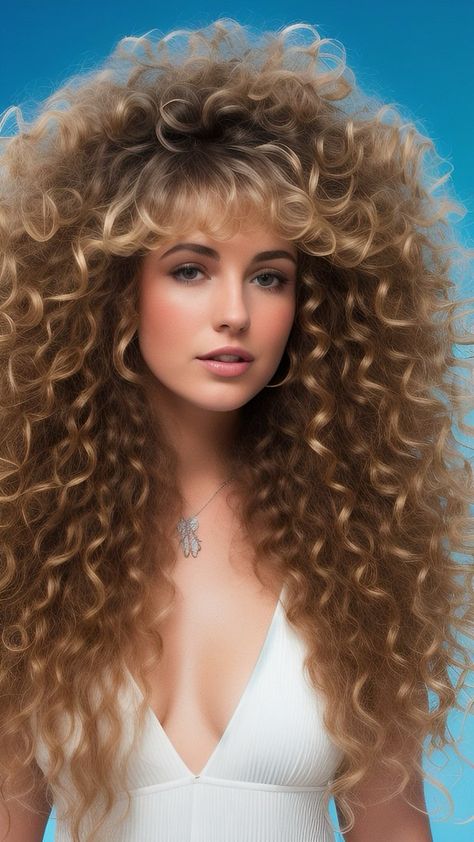 Feathered and Permed... 70s and 80s long hair Big Poofy Hair 70s, 80s Hair Styles Long Hair, Late 70s Hairstyles, 70s 80s Hairstyle, 80s Wedding Hair, 80s Hair Long, Perm 80s, 80s Fluffy Hair, 80s Feathered Hair