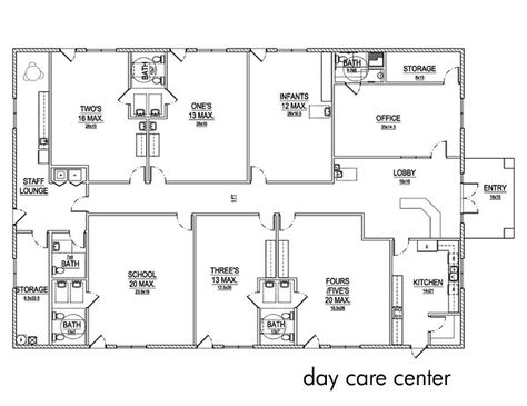 About a Career as a Daycare Owner You'll be inspired by your ability each day to help children meet new challenges, learn new things, and discover the world around them. Description from pinterest.com. I searched for this on bing.com/images Daycare Center Layout, Daycare Floor Plans, Modular Classroom, Child Care Center Design, Daycare Layout, Preschool Classroom Layout, Opening A Daycare, Daycare Director, Daycare Business Plan