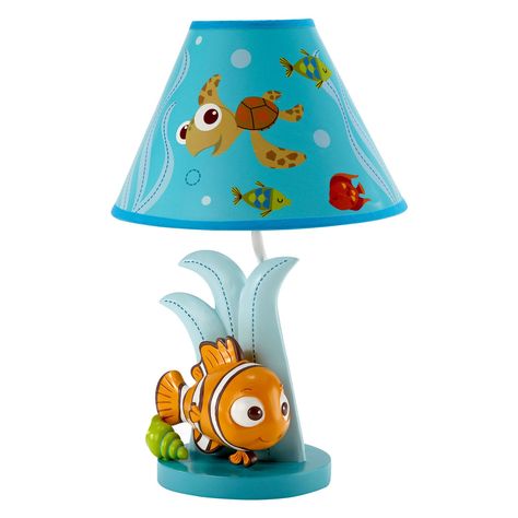 Disney Nemo Lamp & Shade Finding Nemo Nursery Theme, Disney Night Light, Finding Nemo Nursery, Nemo Nursery, Nemo Baby Shower, Finding Nemo Baby, Disney Themed Nursery, Nemo Baby, Boy Shower Themes