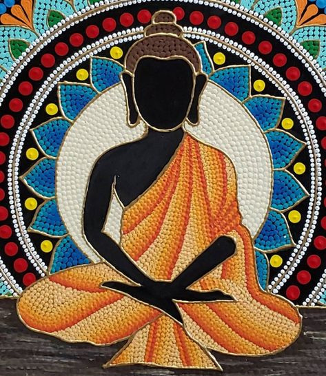 Tambur Stitch, Buddha Art Drawing, Buddha Art Painting, Quilled Creations, Buddha Painting, Mandala Art Lesson, Canvas Painting Designs, Dot Art Painting, Indian Art Paintings