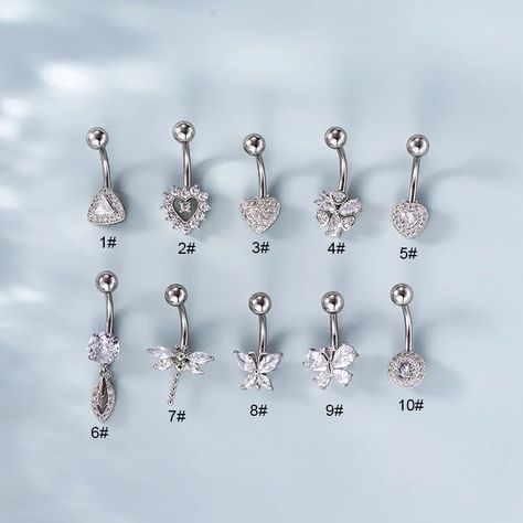 14G Surgical Steel Belly Ring, Dainty Belly Piercing Body Jewelry, Silver Dragon | Jazzy Tune Bellybutton Piercings, Belly Piercings, Belly Button Piercing Jewelry, Belly Piercing Jewelry, Belly Bars, Belly Jewelry, Basic Jewelry, Stainless Steel Bar, Belly Piercing