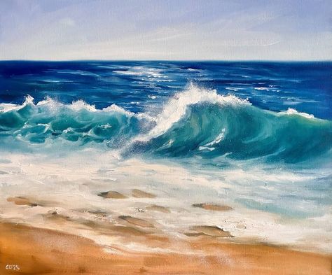 Original Art Oil Painting, measuring: 59.9W x 50H x 2D cm, by: Daria Gerasimova (Germany). Styles: Realism, Fine Art, Impressionism. Subject: Seascape. Keywords: Oil Painting, Sand, Coastal, California, Seaside, Wave, Realizm, Beach, Sea, Ocean, Seascape, Painting On Canvas. This Oil Painting is one of a kind and once sold will no longer be available to purchase. Buy art at Saatchi Art. Sea Impressionism, Wave Oil Painting, Ocean From Above Painting, Ocean Landscape Painting, Sea Oil Painting Ocean Waves, Ocean Art Painting, Ocean Wave, Overhead Beach Painting, Beach Art Painting