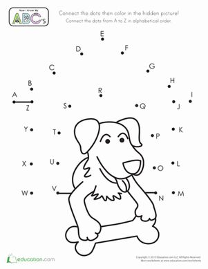 Preschool Kindergarten Dot-to-Dots The Alphabet Worksheets: Alphabet Dot-to-Dot Dog House Special Education Worksheets, Dot Drawing, Dot To Dot Printables, The Letter D, Dot Worksheets, Preschool Reading, Kindergarten Printables, Dot To Dot, Education Quotes For Teachers