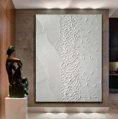 White Rich Texture Extra Large Original Art Canvas Abstract | Etsy Picture Projects, Texture Techniques, Japan Nature, Impasto Art, Cuadros Diy, Art Loft, Leaving Room, Plaster Wall Art, Modern Wall Decor Art