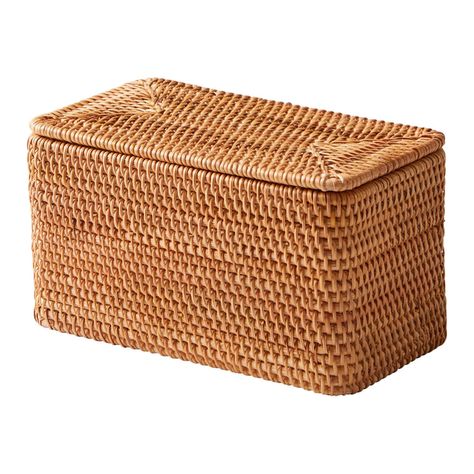 Better Homes & Gardens Rattan Organizer Basket with Lid, Brown - Walmart.com Walmart Decor, Rattan Design, Shower Rack, Storage Baskets With Lids, Bathroom Basket Storage, Decorative Storage Baskets, Bathroom Baskets, Bamboo Bathroom, Basket With Lid