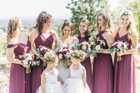 Rasberry Bridesmaid Dresses, Birdy Grey Cabernet Bridesmaid Dresses, Azazie Bridesmaid Dresses Cabernet, Pomengrante Bridesmaid Dress, Azazie Mulberry Bridesmaid Dresses, Mulberry Bridesmaid Dresses, Virginia Winery Wedding, Blush By Hayley Paige, Bridesmaid Colors