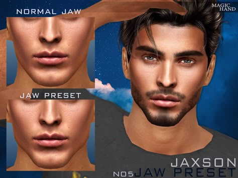 The Sims Resource - [Patreon] Jaxson Jaw Preset N05 Ts4 Male Jaw Preset, Sims 4 Men Jawline, Ts4 Cc Jaw Preset, Sims 4 Cc Male Facial Features, Realistic Body Sims 4 Cc, Sims 4 Men Face Presets, Sims 4 Jawline Presets, Sims 4 Cc Beards Patreon, Sims4 Jaw Preset