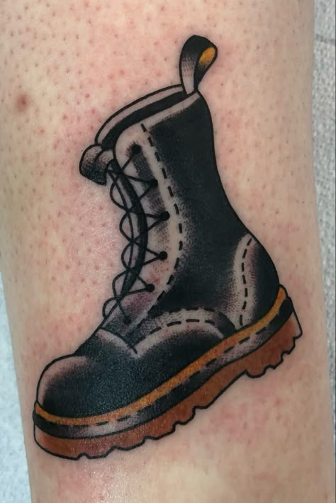 Dr. Martins, Skinhead Tattoos, Boot Tattoo, Punk Tattoos, Doc Martins Boots, Skinhead Boots, Gay Tattoo, Shoe Tattoos, Combat Shoes