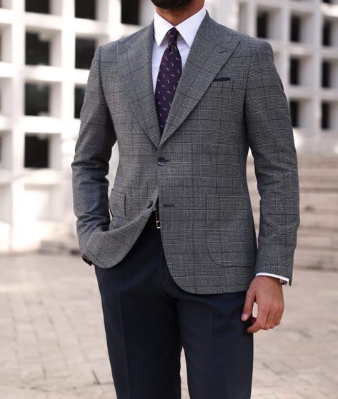 Grey Blazer Outfit Men Wedding, Dark Grey Blazer Outfit Men, Dark Grey Blazer Outfit, Grey Blazer Outfit Men, Grey Blazer Mens, Grey Blazer Outfit, Mens Fashion Dress Shirts, Formal Suits Men, Dark Grey Blazer