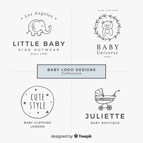 I absolutely love the logo in the top right. Change the circle to a shied and the bear to a baby and the text to Aspen Surrogacy and it's AAAA+++++ Baby Logo Branding, Baby Logo Design, Drawing Logo, Unisex Baby Gifts, Logo Design Collection, Baby Logo, Desain Editorial, Baby Wallpaper, Logo Collection