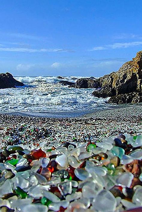 Glass Beach California, Fort Bragg California, Glass Beach, Sea Glass Beach, Fort Bragg, Hidden Beach, Beaches In The World, Beach Time, Beach California