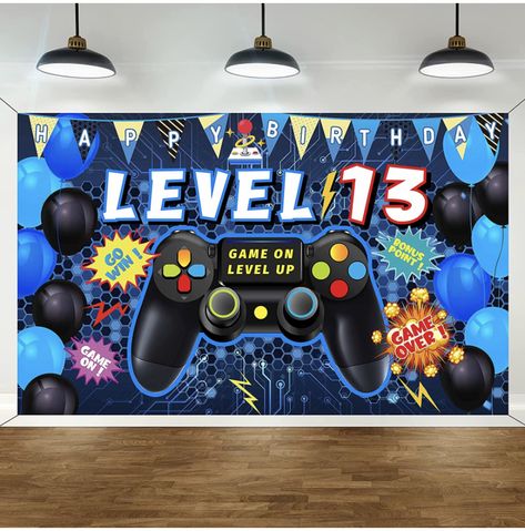 Diy Birthday Backdrop, Video Game Birthday, Game Night Parties, Rustic Birthday, Boy Birthday Decorations, Unique Party Themes, Teddy Bear Birthday, Photo Booth Prop, Video Games Birthday