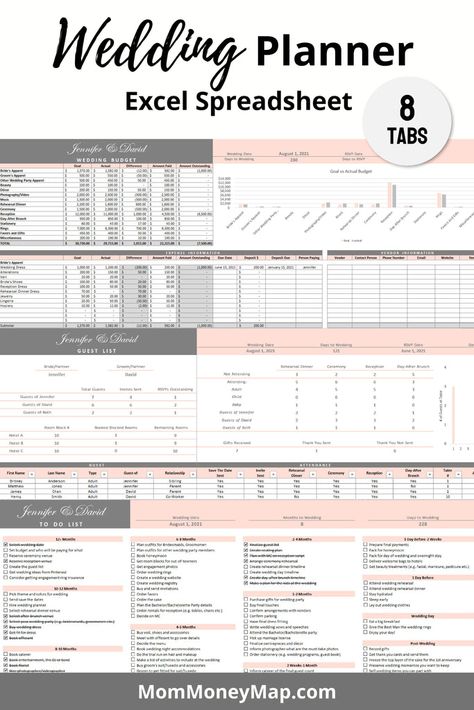 Purchase Wedding Planner Excel Spreadsheet - Pink and 1 other item Wedding Planner Outfit, Wedding Spreadsheet, Wedding Alcohol, Budget Expenses, Makeup Images, After The Wedding, Reception Inspiration, Eyeliner Styles, Wedding Budget