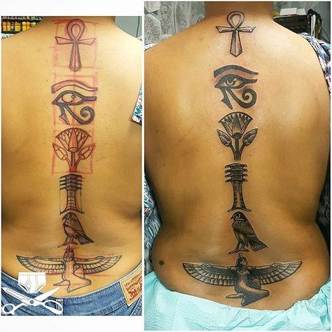 Nefertiti Tattoo, Ankh Tattoo, Egyptian Tattoo Sleeve, African Tattoo, Queen Tattoo, Black Girls With Tattoos, Spine Tattoos For Women, Tattoos For Black Skin, Egyptian Tattoo