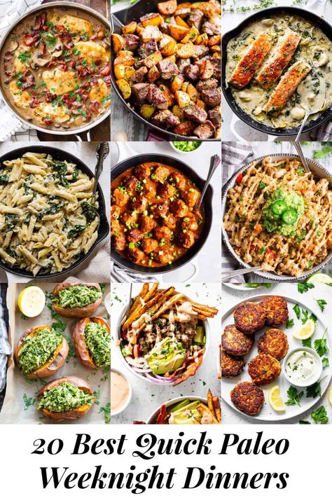 Easy Paleo Weeknight Dinners, Paleo Menu For A Week, Quick Healthy Paleo Meals, Recipes For Paleo Diet, Paleo Meal Prep Dinner, Paleo Weeknight Meals, Paleo Meal Ideas Easy, Paleo Meals For One, Winter Paleo Recipes