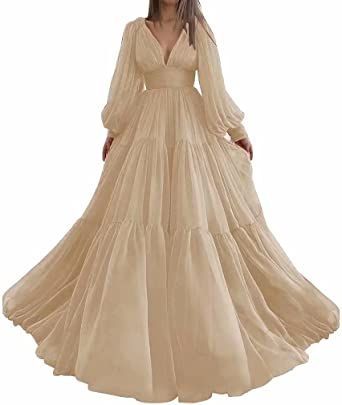 Puffy Sleeve Prom Dress, Sleeve Prom Dress, Gowns For Women, Womens Wedding Dresses, Evening Party Gowns, Princess Wedding Dress, Tulle Ball Gown, A Line Prom Dresses, Princess Wedding Dresses