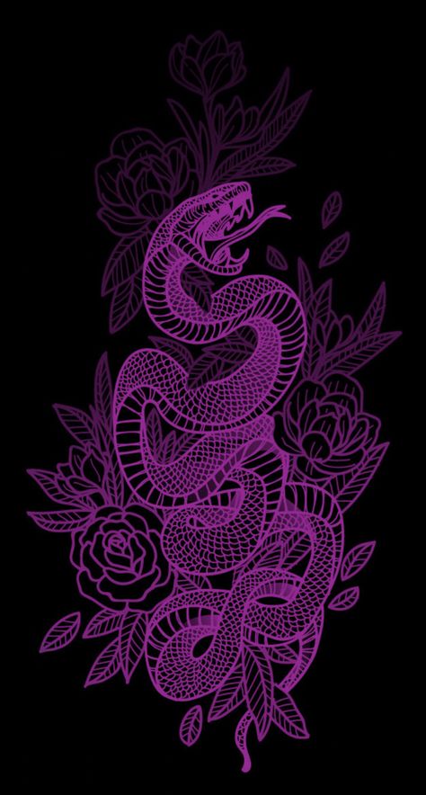 Snake And Rose Wallpaper, Purple Snake Aesthetic Wallpaper, Purple Snake Wallpaper, Purple Snake Aesthetic, Purple Dragon Wallpaper, Lock Screen Wallpaper Purple, Gothic Wallpaper Iphone, Vengeful Gods, Black Purple Wallpaper