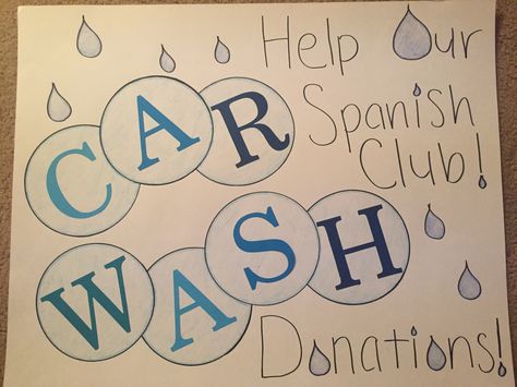 Fundraising Signs Posters Cute Ideas, Cheer Car Wash Posters Ideas, Carwash Fundraiser Ideas, Car Wash Posters Ideas Diy, Posterboard Projects For School, Car Wash Fundraiser Posters, Car Wash Signs, Carwash Posters Ideas, Car Wash Posters Ideas