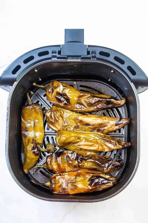 Air Fryer Hatch Green Chiles Chile Relleno Air Fryer, Hatch Chili Peppers, Roasted Chili Peppers, Hatch Chili Recipes, Hatch Peppers, Roasted Green Chili, Hatch Green Chili, Hatch Chiles, Fried Recipes