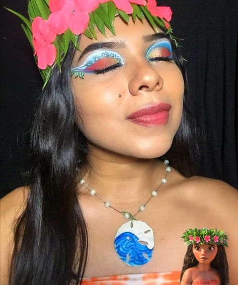 Makeup inspirado en Moana Moana Inspired Makeup, Moana Makeup, Moana Jr, Disney Inspired Makeup, Character Makeup, Inspired Makeup, Crazy Makeup, Holiday Looks, Disney Inspired