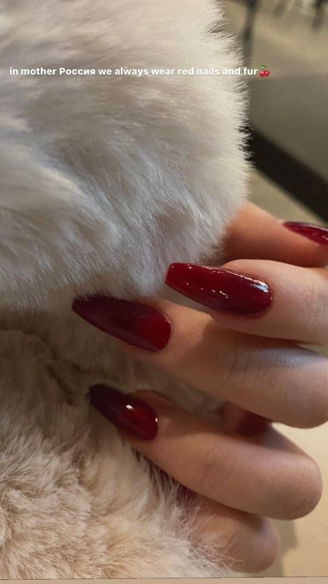 Red Hot Nail Designs, Red Nails With Red Dress, Red Ballerina Nails Long, Red Hollywood Nails, Kendall Jenner Red Nails, Ruby Red Nails Acrylic, Boston Red Nails, Red Hot Nails, Garnet Red Nails