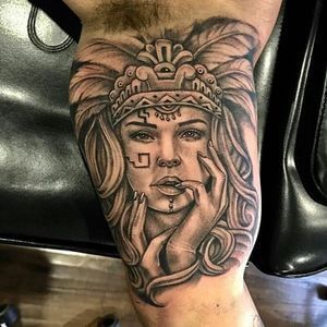 Chicano Tattoos Gangsters, Traditional Chicano Tattoos, Aztec Warrior Tattoo, Aztec Tattoos Sleeve, Azteca Tattoo, Aztec Drawing, Art Chicano, Aztec Artwork, Chicanas Tattoo