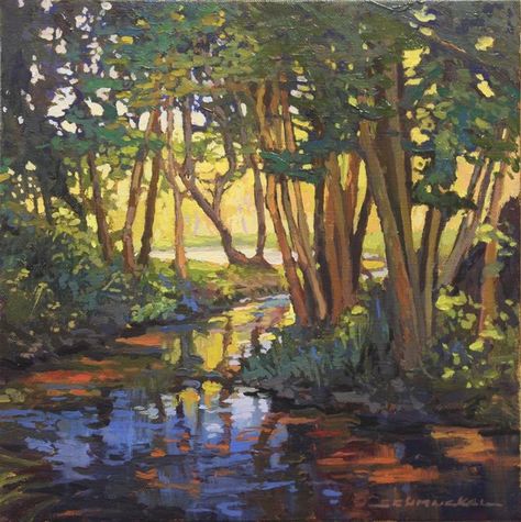 Jan Schmuckal - WetCanvas: čudovito življenje za umetnike Jan Schmuckal, Painting Acrylic Easy, Easy Landscape, Tree Paintings, Painting Landscapes, Watercolor Landscapes, Art Media, Paintings I Love, Plein Air Paintings